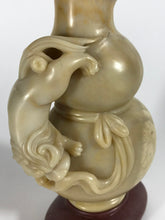 Load image into Gallery viewer, Soapstone:  Soapstone Carving of a Vase with a Mythical Creature
