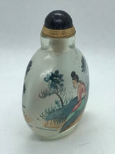 Load image into Gallery viewer, Snuff Bottle: Antique Clear Glass Inside Painted Snuff Bottle with CHINA Mark
