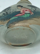 Load image into Gallery viewer, Snuff Bottle: Antique Clear Glass Inside Painted Snuff Bottle with CHINA Mark
