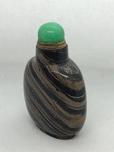 Load image into Gallery viewer, Snuff Bottle: Black and Gray Banded Jasper Bottle
