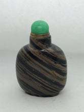 Load image into Gallery viewer, Snuff Bottle: Black and Gray Banded Jasper Bottle
