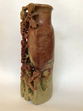 Load image into Gallery viewer, Vintage Tall Soapstone Vase with Chrysanthemums
