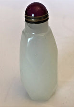 Load image into Gallery viewer, Snuff Bottle: Multi-Facetted White Glass Bottle imitating Nephrite
