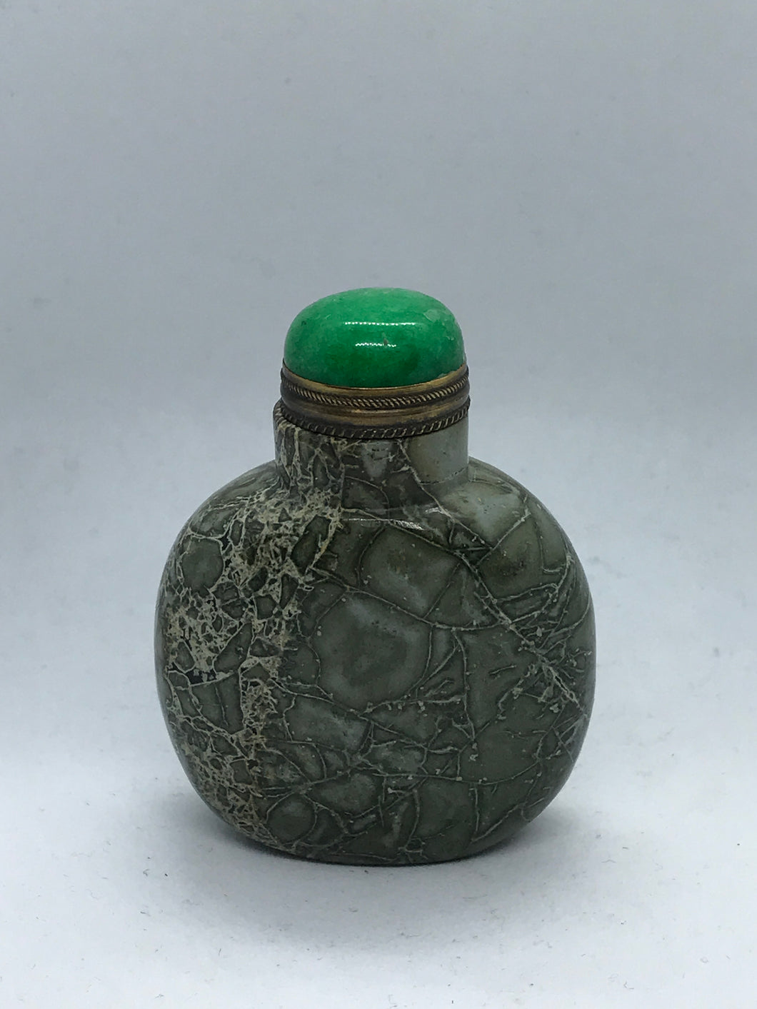 Green Orbicular Jasper Snuff Bottle