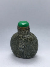 Load image into Gallery viewer, Green Orbicular Jasper Snuff Bottle
