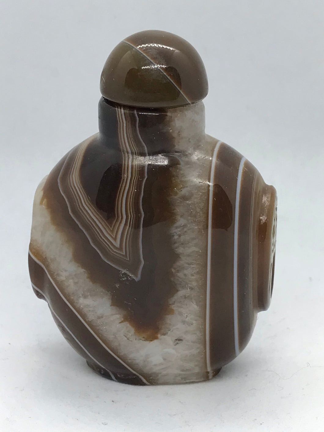 Snuff Bottle: Banded Agate Snuff Bottle from Boswana