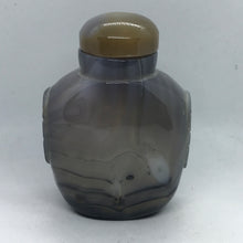 Load image into Gallery viewer, Vintage large Gray Banded Agate Snuff Bottle
