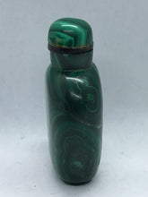 Load image into Gallery viewer, Snuff Bottle: Vintage Banded Green Malachite Snuff Bottle
