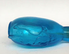 Load image into Gallery viewer, Snuff Bottle:  Clear Blue Glass Bottle with Mythical Creature
