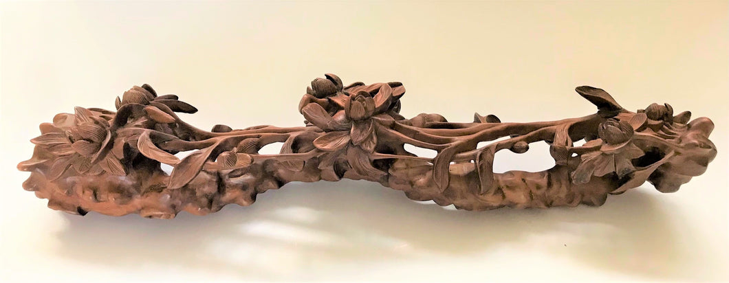 Long Wood Carving in the style of a RuYi Scepter